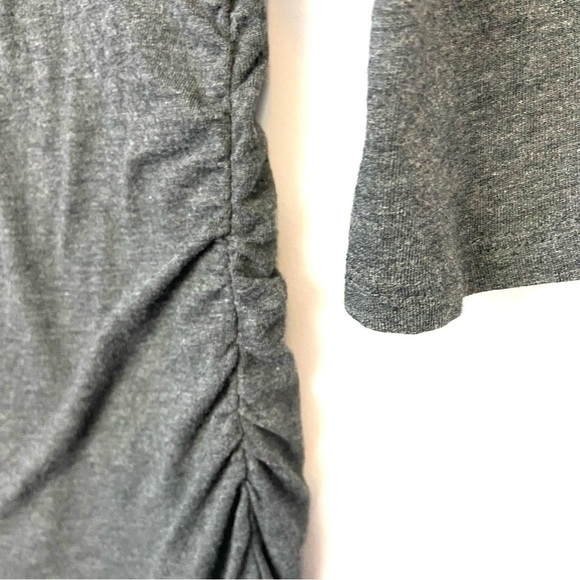Athleta COMEBACK MIDI DRESS Long Sleeve Solid Gray Deep Scoop Back Side … - Picture 2 of 8